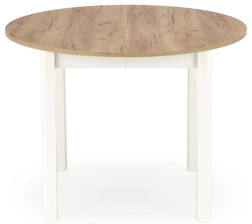 Jedálenský rozkladací stôl RINGO 102/142 cm dub remeselný zlatý/biely