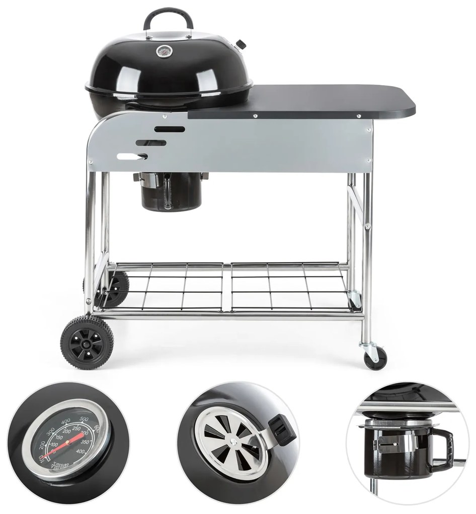 Meatpacker XXL, gril na drevené uhlie, BBQ, údenie, Ø 54 cm, pozinkovaný