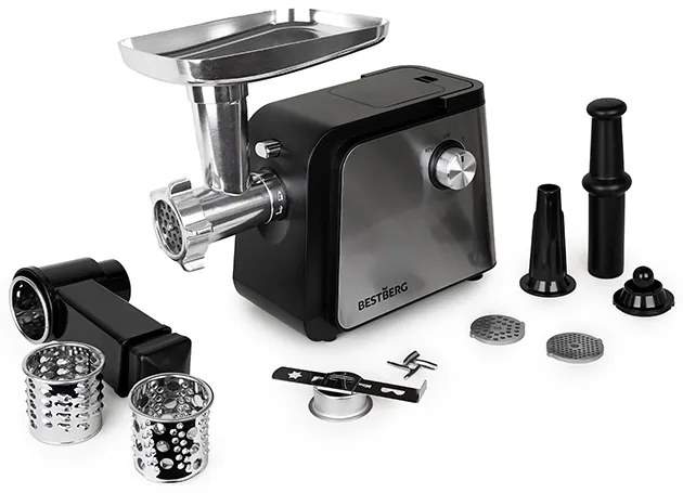 Elektrický mlynček na mäso BestBerg BBM-2500 / 2500 W / čierna/strieborná