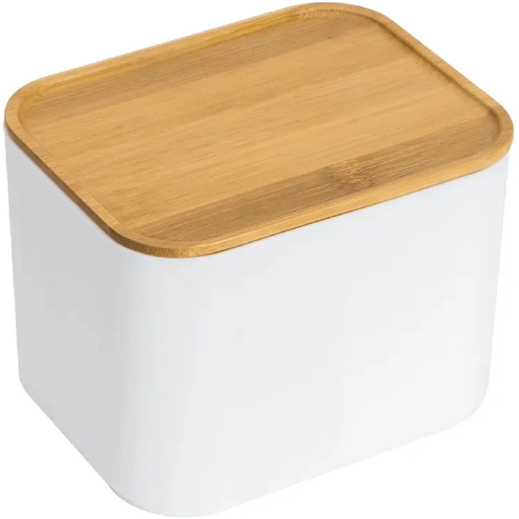 Goodhome Kozmetický organizér s bambusovými priehradkami a vekom, SENBOO 15x12x11