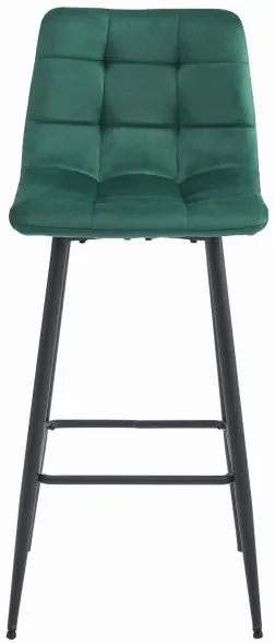 Set dvoch barových stoličiek ARCETO zamatové tmavozelené (čierne nohy) 2 ks