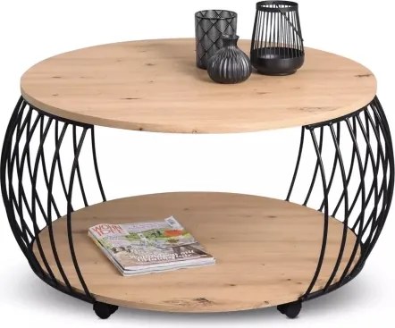 Okrúhly konferenčný stolík Peking 80 cm, dub artisan%