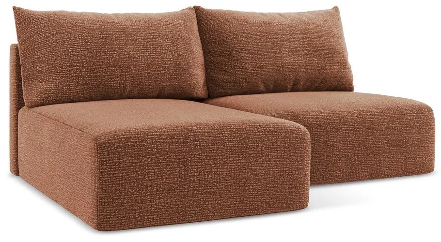 Rozkladacia/s úložným priestorom rohová pohovka v tehlovej farbe (ľavý roh) Kalena – Makamii