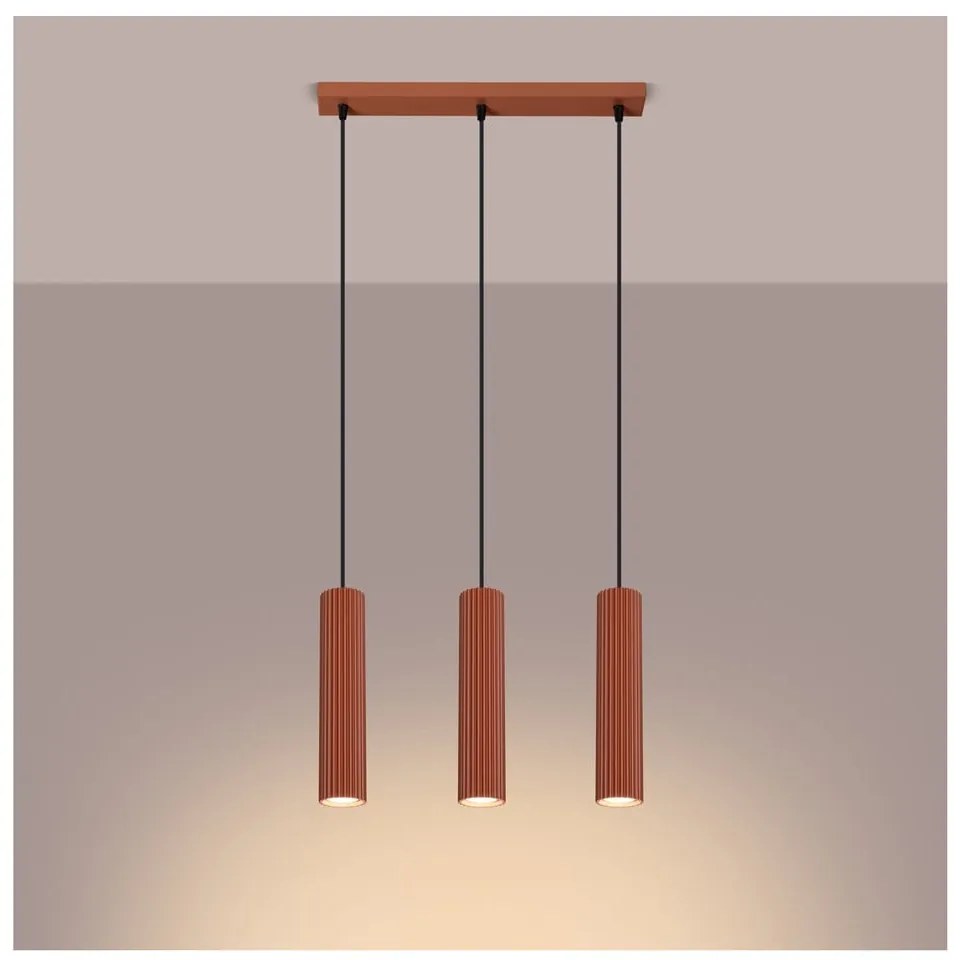 Závesné svietidlo v tehlovej farbe Gleam – Sollux