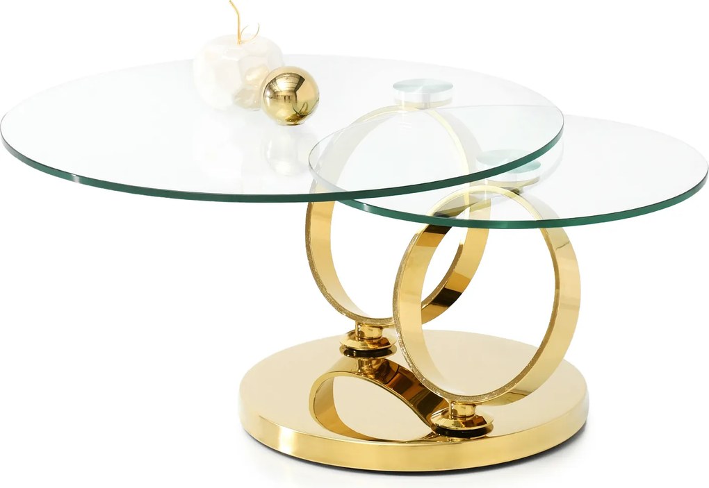 Konferenčný stolík Kosovo (zlatá). Akcia -20%. Vlastná spoľahlivá doprava až k Vám domov. 1137013
