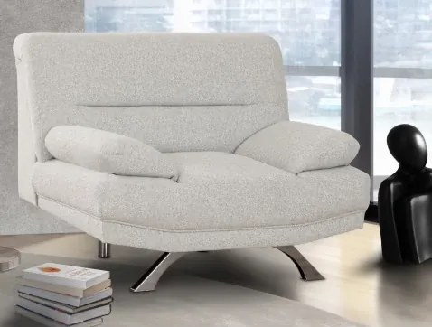 Kreslo Bruno, šedo-biela tkanina%