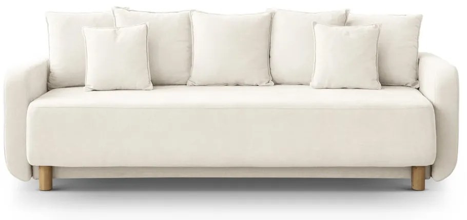 Krémová rozkladacia pohovka s úložným priestorom 231 cm Elen – Micadoni