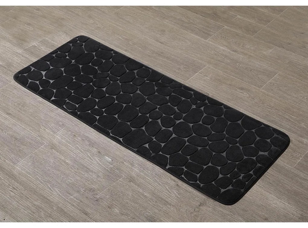 Predložka do kúpeľne Stones, 45x120 cm, čierna
