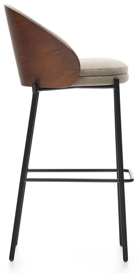 Hnedá/béžová barová stolička (výška sedadla 77 cm) Eamy – Kave Home