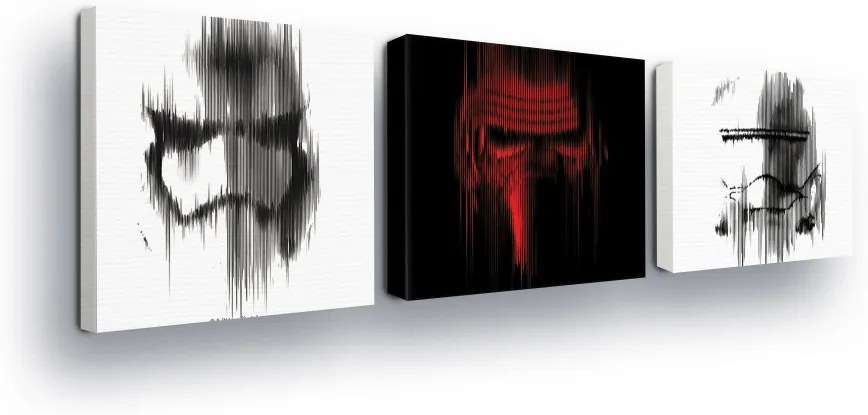GLIX Obraz na plátne - Star Wars Trio Shadows 3 x 25x25 cm