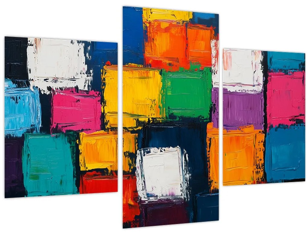 Obraz - Maľba farebných štvorcov (90x60 cm)