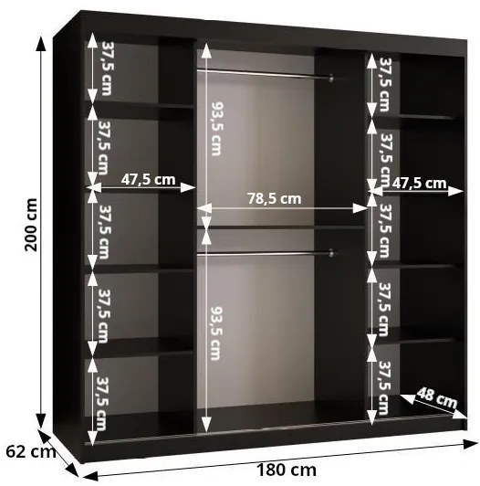 Šatníková skriňa 180 cm Boomer 2 (kašmír). Akcia -20%. Vlastná spoľahlivá doprava až k Vám domov. 1126259