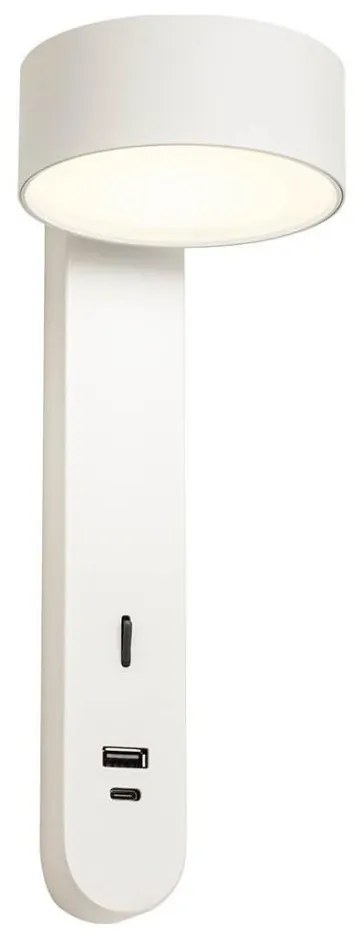 Redo 01-4640 - LED nástenné svietidlo SADES LED/6W/230V CRI 90 USB biela