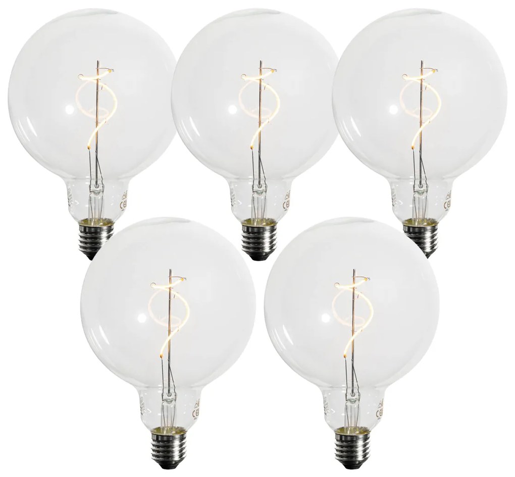 Sada 5 stmievateľných LED špirálových žiaroviek E27 G125 4W 270LM 2200K
