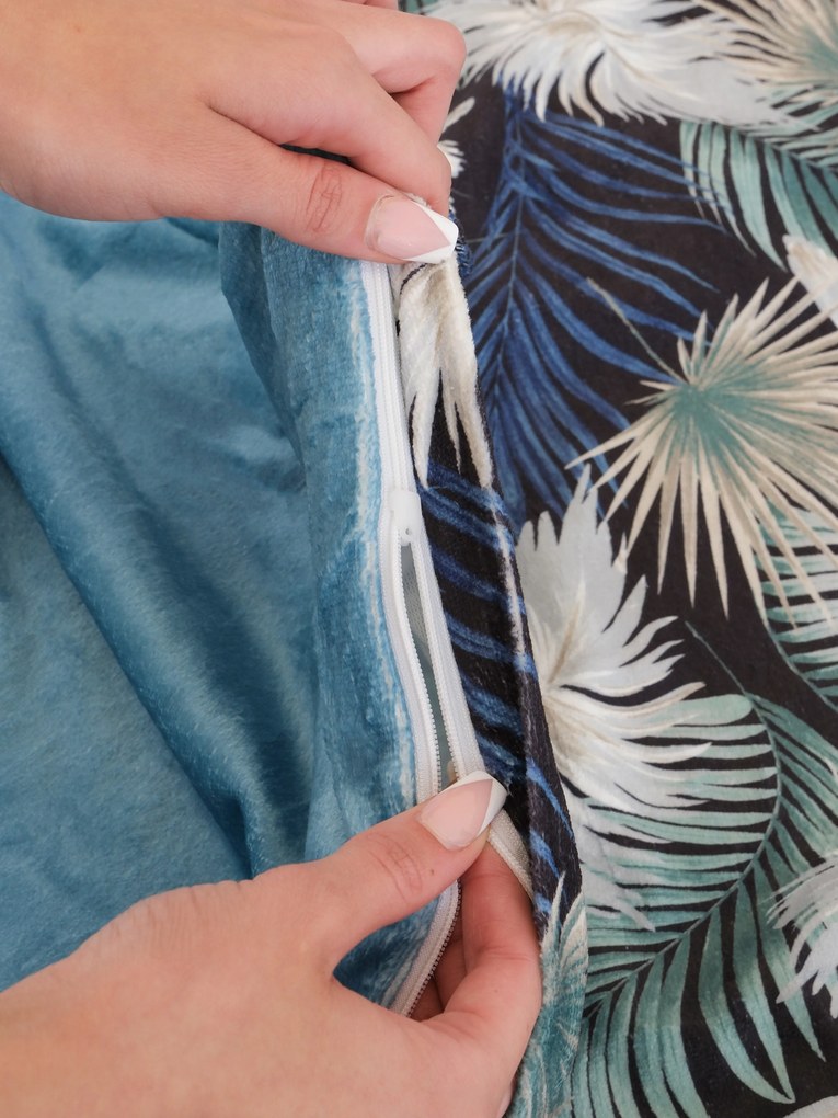 Francúzske obliečky mikroplyš Digital – Taisa zeleno/modrá