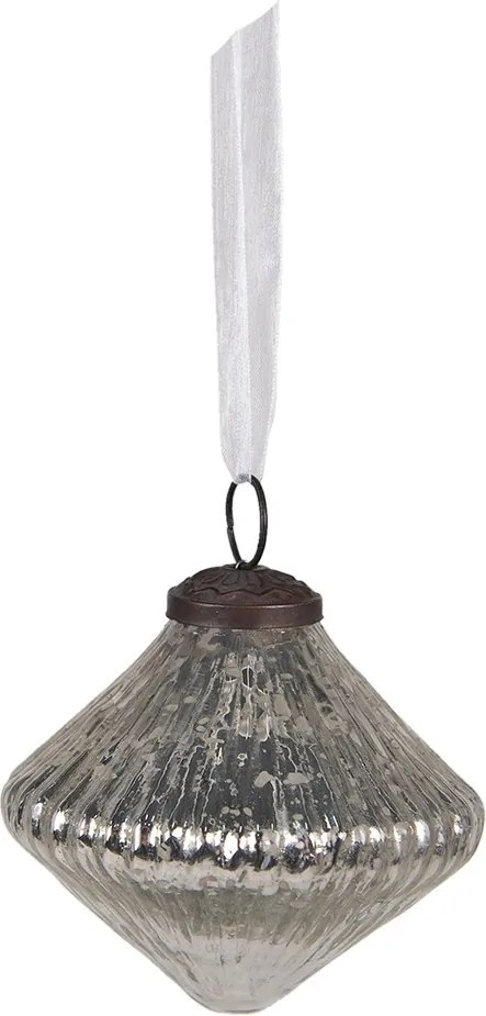 Strieborná vianočná ozdoba banka - Ø 9*9 cm