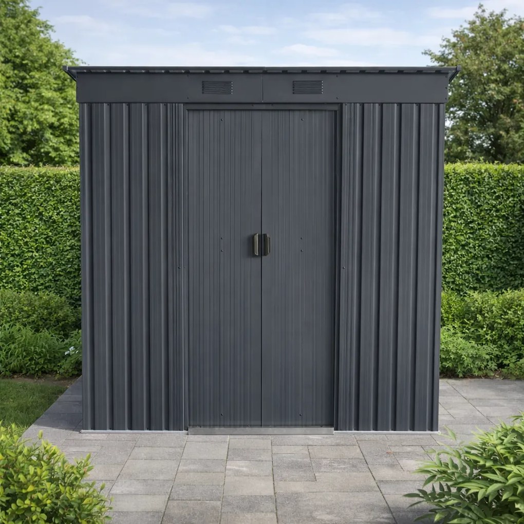 Záhradný domček BestBerg ZD-67A / 4,3 m² / 197 × 217 × 202 cm / antracitový