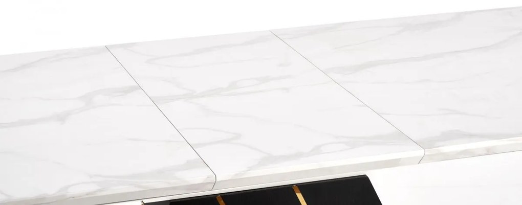 Rozkladací jedálenský stôl Vincenzo 160/200 cm biely mramor