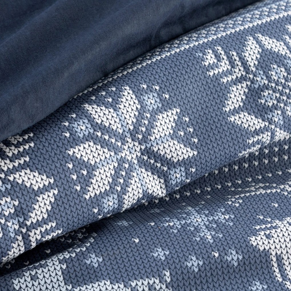 VIANOČNÉ FLANELOVÉ OBLIEČKY FJORD 160X200 CM, 2 KS 70X80 CM VZOROVANÉ