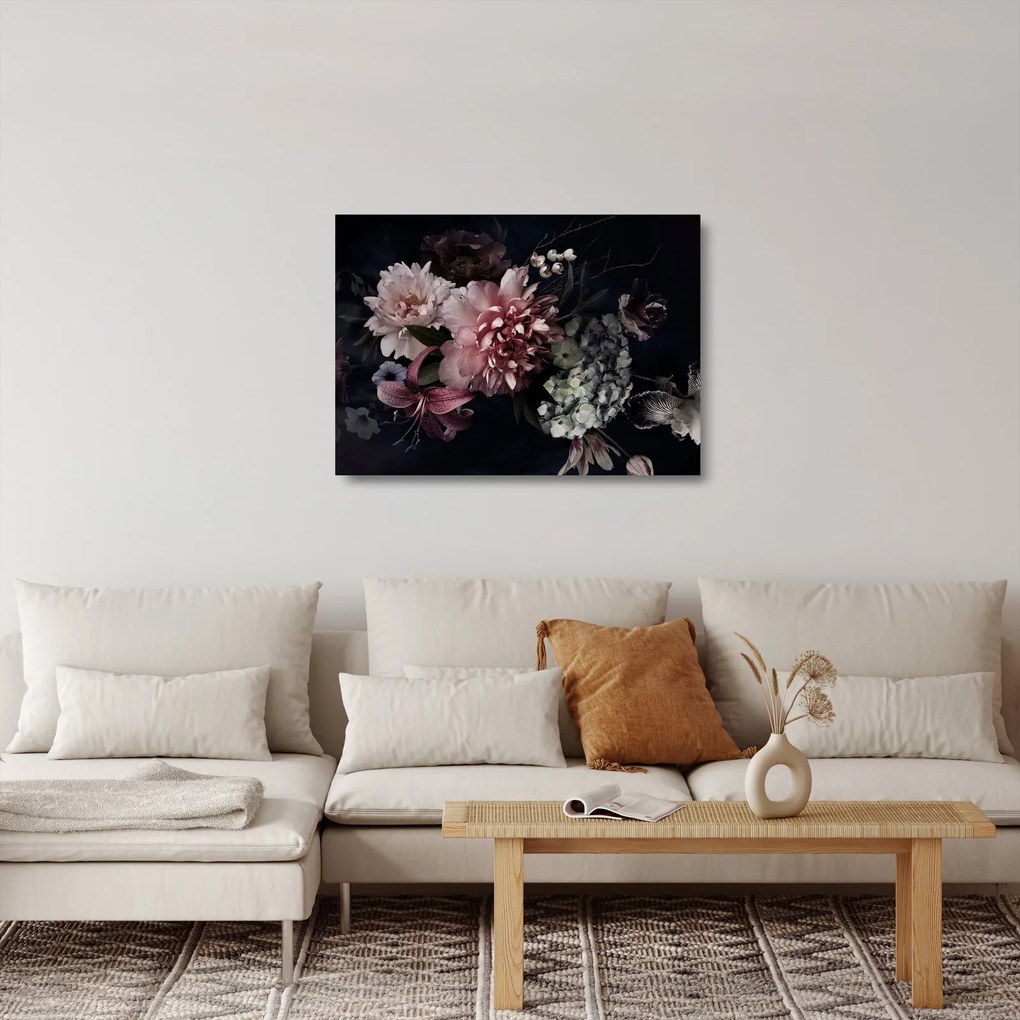 Sklenený obraz kytice (70x50 cm)