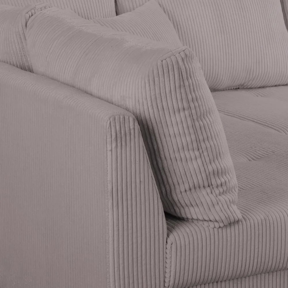 Sivá menčestrová rohová pohovka (ľavý roh) Ariella – Ropez