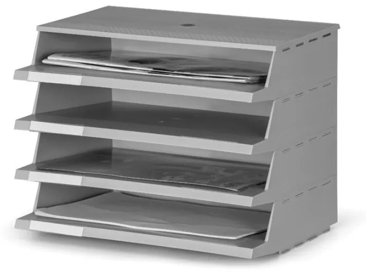 Plastový zásobník na dokumenty, sivá