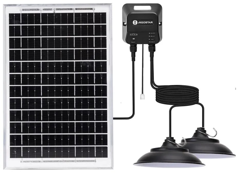 Aigostar B.V. Aigostar - LED Solárny luster so senzorom 2xLED/35W/12V 6000 mAh 6500K pr. 15 cm B1020135O