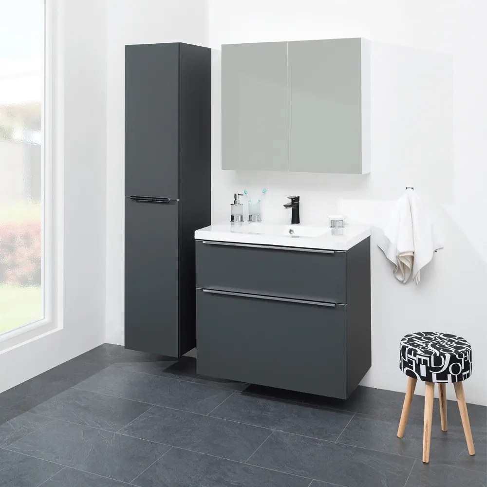 Mereo Mailo, kúpeľňová skrinka 121 cm, čierne madlo, Multidecor, Jaseň horský, MER-CN593SBJASH