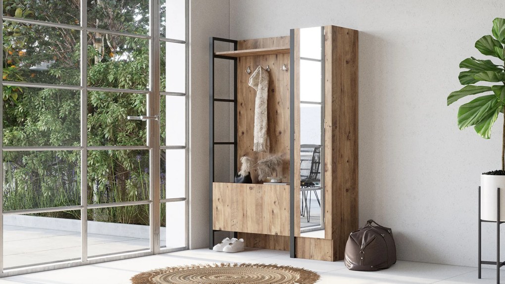 Predsieňová zostava Mele 15 (Borovica atlantic). Akcia -19%. Vlastná spoľahlivá doprava až k Vám domov. 1072602