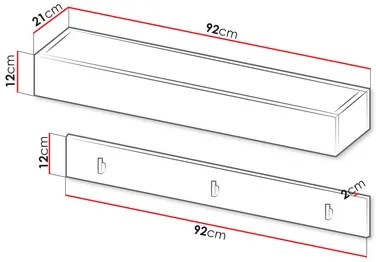 Set 2 nástenných vešiakov Semplo SM 06 (sivá) . Vlastná spoľahlivá doprava až k Vám domov. 1104499