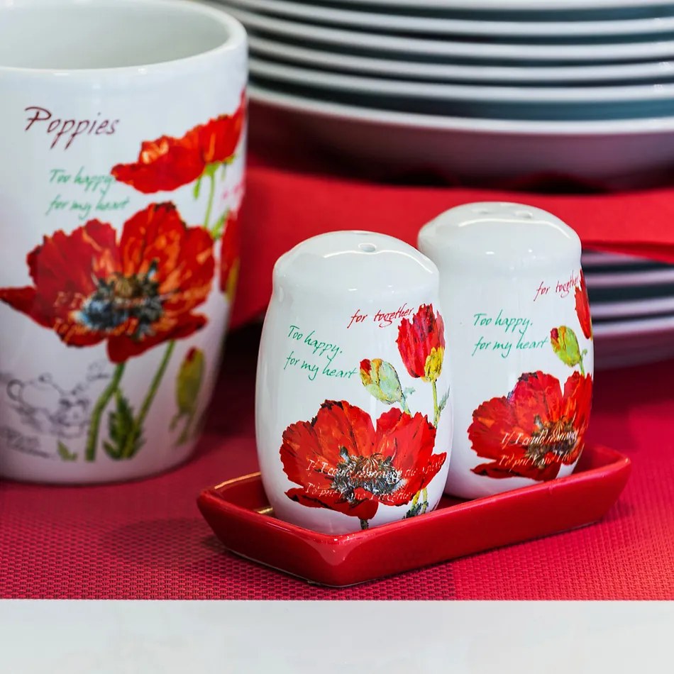 Banquet Red Poppy soľnička a korenička