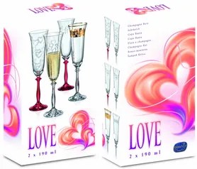 Crystalex Poháre na šumivé víno Angela 1LOVE 190 ml, 2 ks