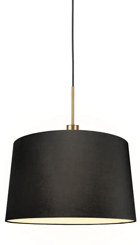 Moderná závesná lampa bronzová s tienidlom 45 cm čierna - Combi 1