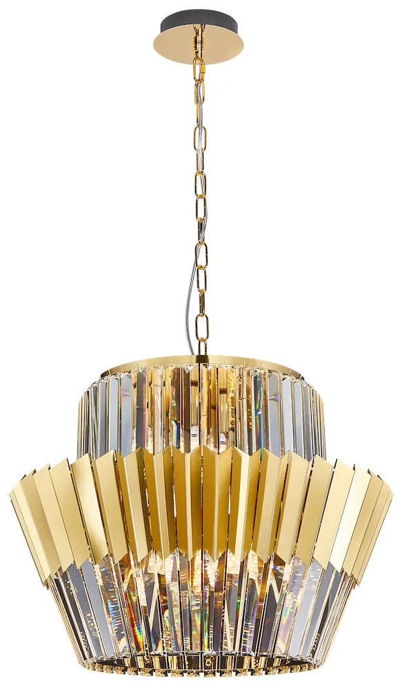 Luster Donna, 1x krištáľové/zlaté kovové tienidlo, (fi 55cm), g
