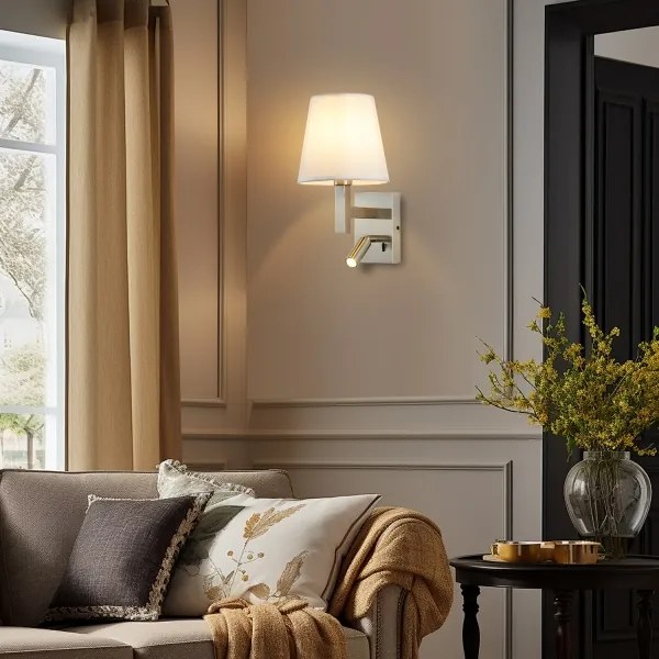 Brilagi - LED Nástenná lampa DEYA 1xE14/40W/230V + LED/3W biela/matný chróm