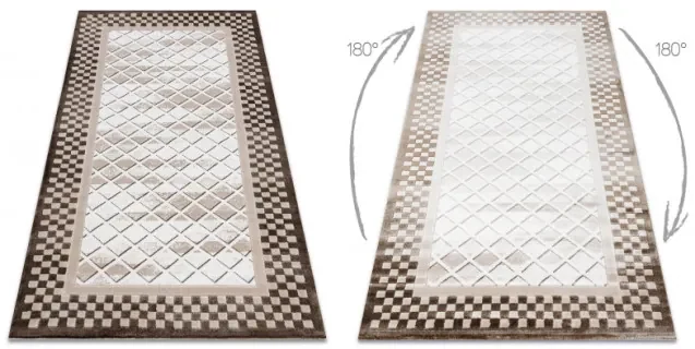 Koberec AKRYL VALS 103 Geometricky ramka 3D , béžový / slonia kosť
