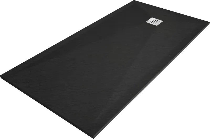 Mexen Stone+, obdĺžniková vanička z minerálneho kompozitu 200 x 80 cm, čierna matná, 44708020