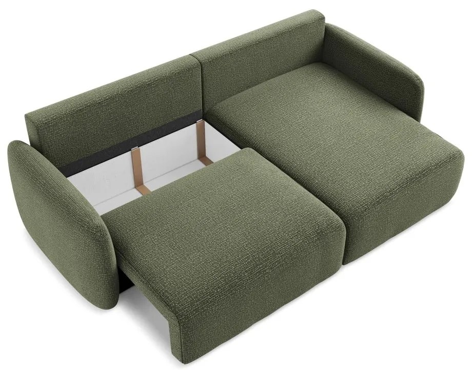 Zelená rozkladacia/s úložným priestorom rohová pohovka (pravý roh) Kalena – Makamii