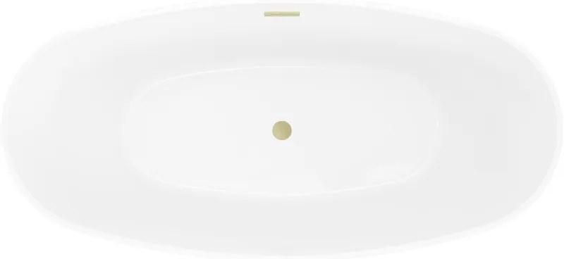 Mexen Olea, voľne stojaca vaňa, vzor, 170 × 80 cm, biela-čierna, zlatý matný prepad, 52821708075-55