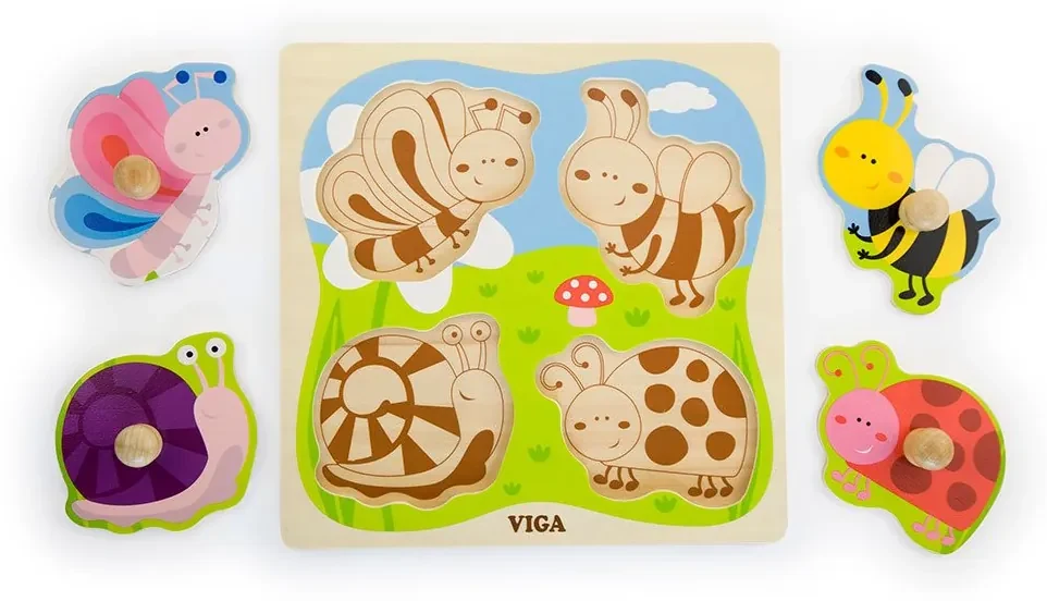 Drevené vkladacie puzzle Hmyz Viga