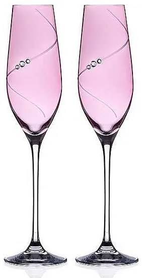 Diamante Silhouette Pink poháre na sekt 210 ml, 2 ks
