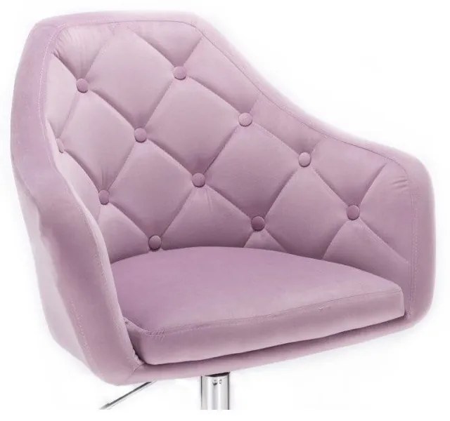 LuxuryForm DESIGN Kreslo ANDORA VELUR na striebornom kríži - levanduľa