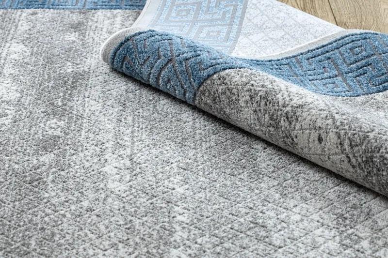Moderný koberec NOBLE 1512 68 vzor rámu, Grécky vintage - Štrukturálny, dve vrstvy rúna, krémová modrá Veľkosť: 160x220 cm