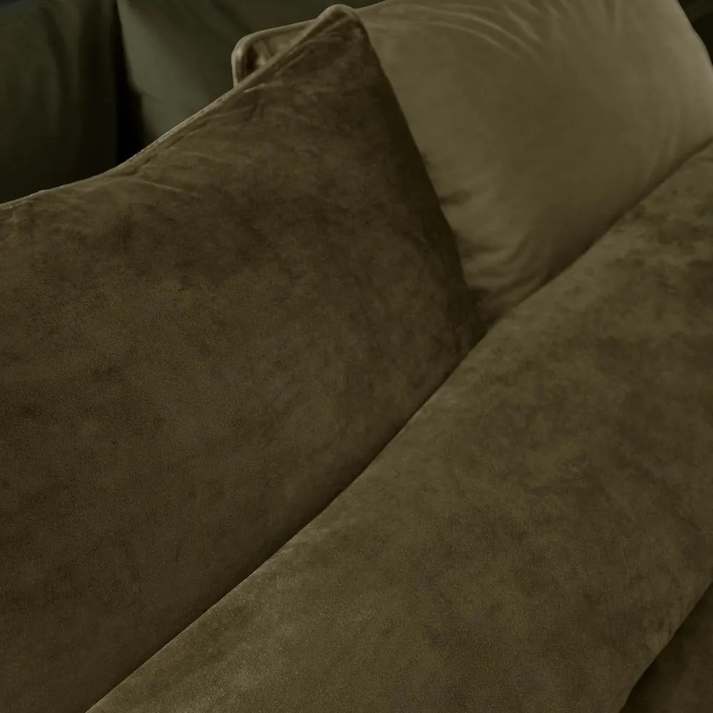 Kaki zamatové obliečky na jednolôžko 135x200 cm Kingsley – Catherine Lansfield
