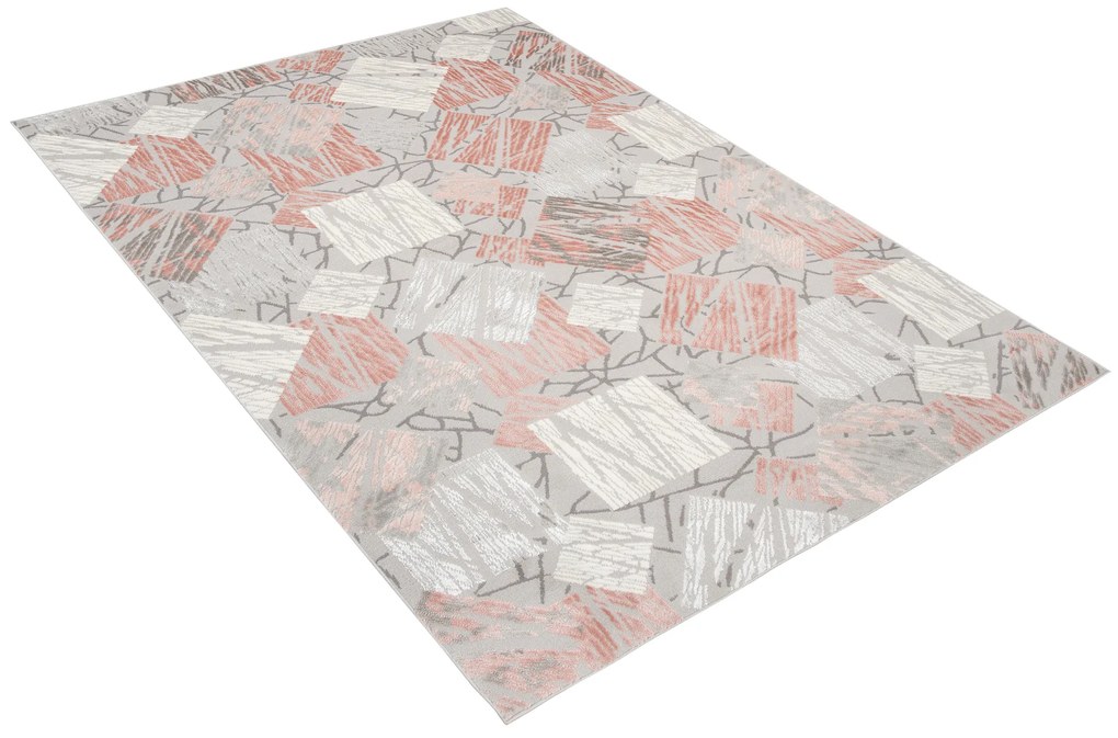 Koberec E464A LIGHT GRAY/DARK PINK ASTHANE Veľkosť: 300x400cm