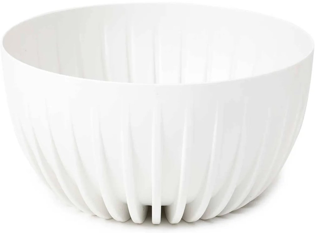 PLASTOVÝ KVETINÁČ STRIPPED ECO SADA 2KS 16X30 CM+15X24 CM BIELA