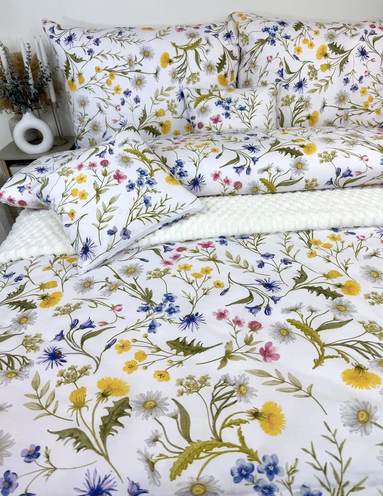 Bavlnené obliečky Sedmokráska 140x200/70x90 cm – 100 % bavlna 125 g/m², zips