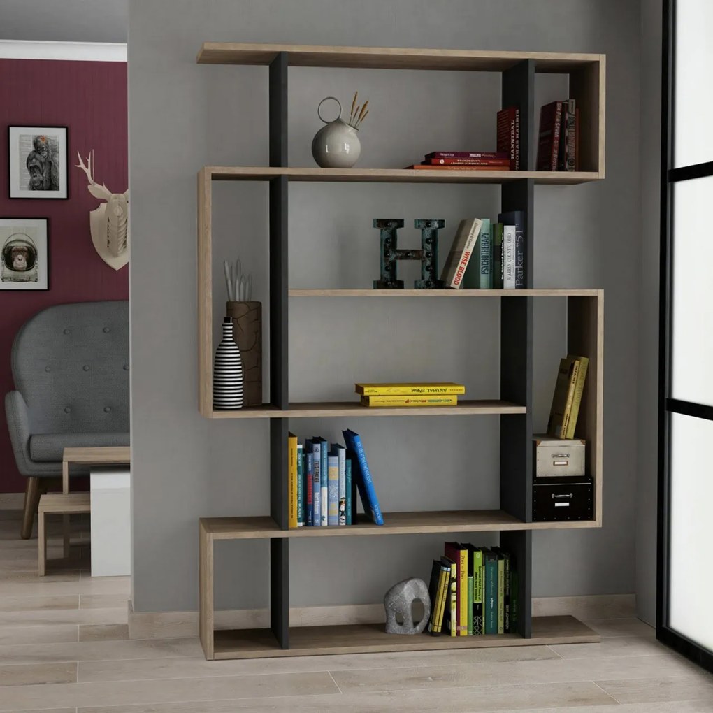 Anthracite / Sonomo Drevená knižnica Mito HANAH HOME