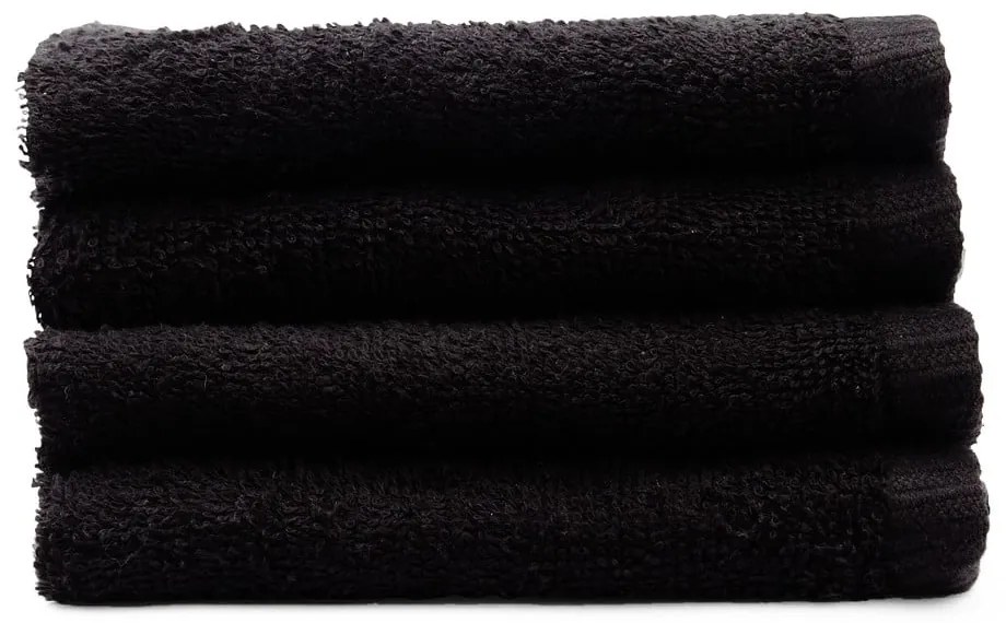 Čierne rýchloschnúce/froté bavlnené uteráky v súprave 4 ks 30x30 cm Quick Dry – Catherine Lansfield