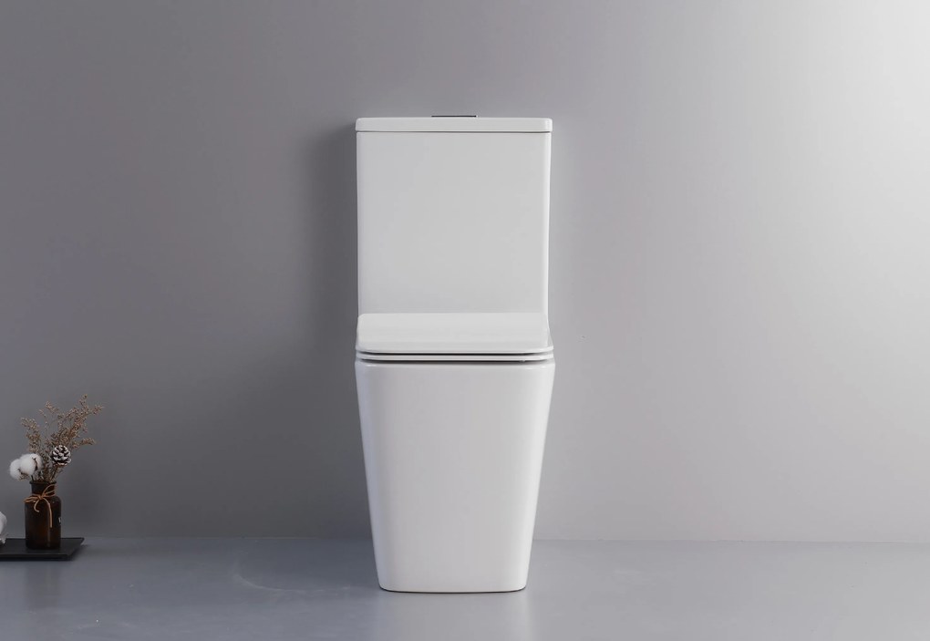 CERANO - WC kombi Bruno, Rimless + UF sedátko - biela lesklá, CER-CER-538765